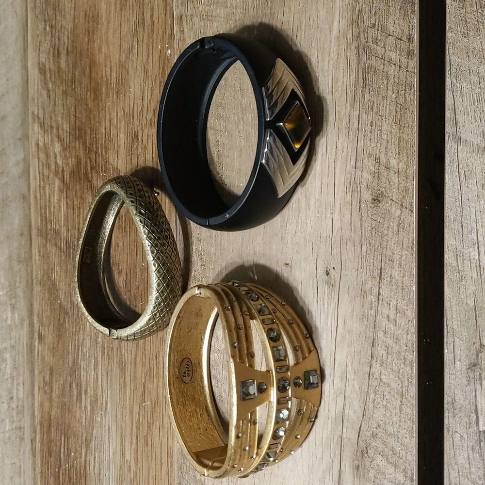 Lot of 3 lia Sophia hinged bracelets